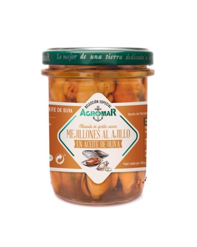 Mejillones al Ajillo en Aceite de Oliva - 190 gr